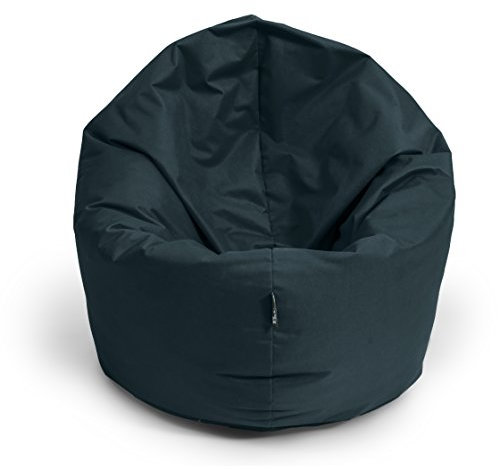 BuBiBag Sitzsack M - XXL 2-in-1 Funktionen mit Füllung Sitzkissen Bodenkissen Kissen Sessel BeanBag (70cm Durchmesser, schwarz)