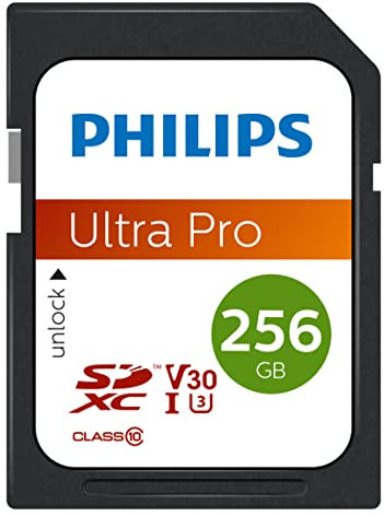 Scheda SDXC Philips 256GB Classe 10, UHS-I U3, 4K