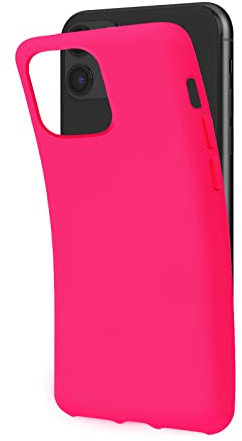 SBS Cover Fluo per iPhone 11, Materiale Morbido, Leggera e Soffice al Tatto, Colore Rosa