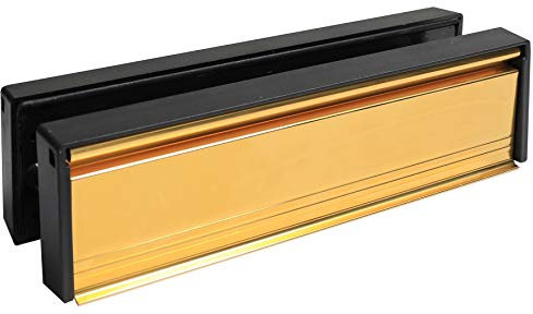 Gold Letter Box Set 20mm-40mm Thick Spring Loaded Draught Excluder Plate