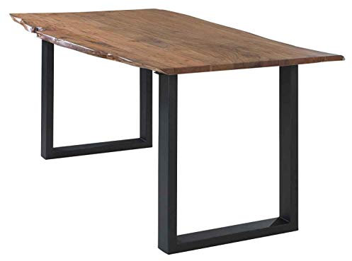 Esstisch - Akazie massiv lackiert - Metallgestell - 160 x 90 cm