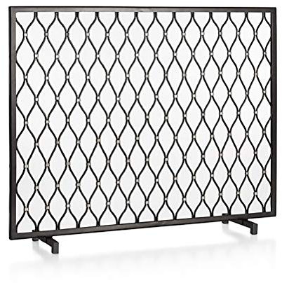 Kaminschutz ABL Schwarz Kamin Bildschirm, Freistehende Einseitig Eisen Funkenschutz Net Cover, Wohnzimmer Kinder Katze Und Hund Sicherheit Feuerschutztür, 78X98CM