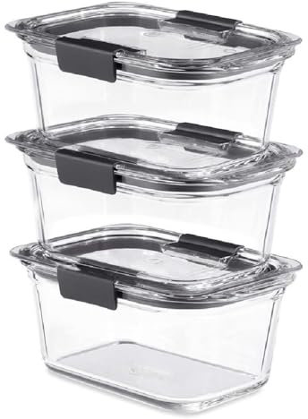 Rubbermaid Brilliance Clear Food Container and Lid 3 pk