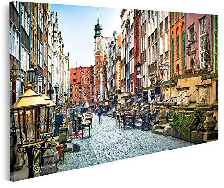 islandburner Bild auf Leinwand Mariacka Street Danzig Architektur Eine bemerkenswertesten Sehenswürdigkeiten Drucke Kunst Poster Wandbild