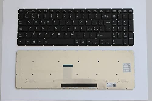 CLICK HELP Tastiera Notebook Compatibile con Toshiba Satellite L50-B L50D-B L50-D (Nera) (Senza Frame)