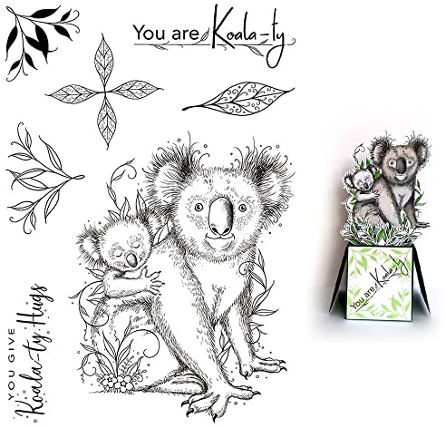 Koalas Stempel für Kartengestaltung,Scrapbooking, Blätter,Tiere,transparente Silikon-Siegelstempel für Papierbastelarbeiten,Sie sind Koaly,Wörter,Satz,klarer Gummi,Stempel,Kunst,Suppleis