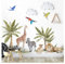 Grandora Dschungeltiere Wandsticker Safari Zebra Giraffe Löwe Wandtattoo für Kinderzimmer Wandaufkleber Tropische Bäume Babyzimmer Deko DL842-4