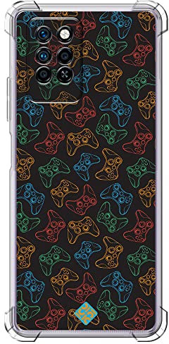 Movilshop Anti-Shock Case [Infinix Note 10] Drawing Gamers [Xbox Controllers] Reinforced Corner Silicone 1.5mm Thickness Flexible Transparent Bumper Gel TPU