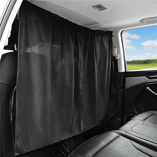 Auto-Trennvorhänge, Sonnenschutz, 190 x 120 cm, groß, schwarz, für Vordersitz, Trennwand, Seitenfenster, Sonnenschutz, universell für Auto, Wohnmobil, T5, T6