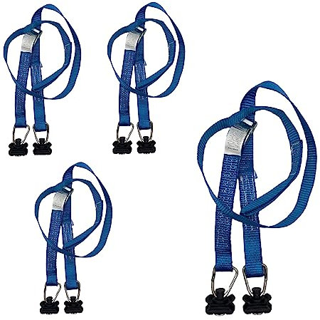 Lasiprofi Klemmschlossgurt mit Fitting | 4 Stück | 1,2 m - blau passend in Allen Airlineschienen. Ladungssicherung für Pkw und Anhänger