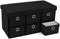 Hibtn Large Folding Storage Ottoman Boxes,Storage Bench Seat Footstool,76 * 38 * 38cm 6 Drawers,Foldable Toy Storage Box Seat,Bench Pouffe Foot Stool, (Black)