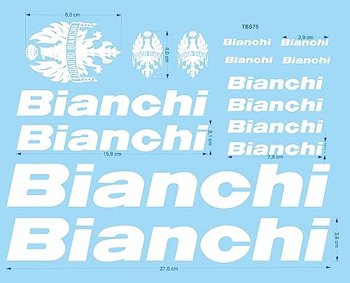 Adesivi Stickers Bianco per telaio bici da corsa o Mountain Bike compatibile con Bianchi TBS75