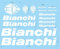 Adesivi Stickers Bianco per telaio bici da corsa o Mountain Bike compatibile con Bianchi TBS75