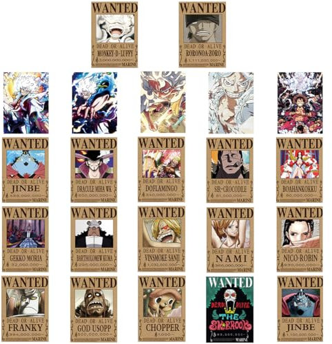 BSNRDX Anime Poster Wandcollage Kit, 22Stück Trendiger Cartoon Stil Decoration Aesthetic Bilder, Perfekt für die Sammlung, Anime-Wandbilder zum Dekorieren von Wänden und Räumen