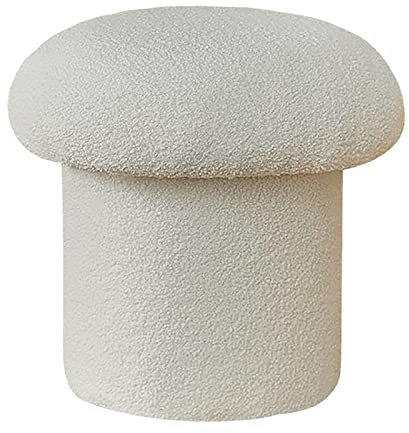 Generisch Runder Ottomanen-Hocker, Plüsch-Pilz-Fußstütze, Samt gepolsterter Pouf für Wohnzimmer, Schlafzimmer, bequemer Sitz, Make-up-Stuhl & Eingangssofa-Hocker