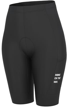 INBIKE Pantalones Cortos Mujer Culotte Ciclismo Deportivo Verano Aire Libre Shorts Yoga Gym Bicicleta Montaña Ciclista Carretera Ropa Secado 3D Gel Alta Elasticidad Negro XS
