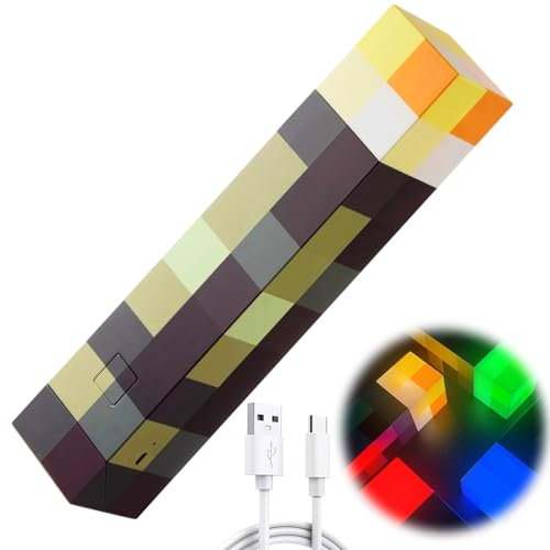 EUBSWA Lampe Fackel Wandlampe 4 Farben, 28cm Nachtlampe Wiederaufladbare LED Lichter Hand/Wandhalterung Beleuchtung Geschenke für Kinder