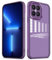 YUXING Funda para Honor X8 4G Carcasa Transparente con Película Protectora de Lente Ultra Delgado Antichoque Bumper Slim Case - Púrpura