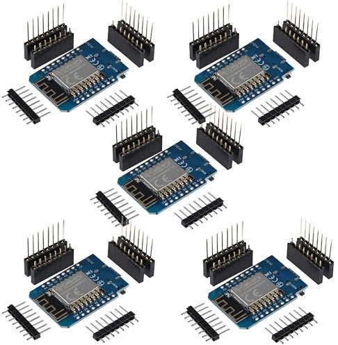 AZDelivery 5 x D1 Mini NodeMcu mit ESP8266-12F mit USB-C Anschluss WLAN Module CH340G Lua kompatibel mit Arduino inklusive E-Book!