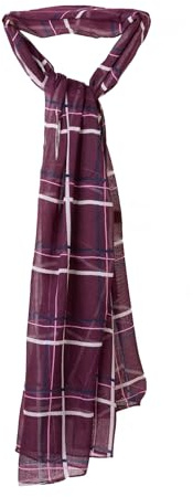 Rydale Ladies Floaty Scarf Stylish Checked Summer Women's Scarves Wrap Shawl 3 Colours (Berry, One Size)