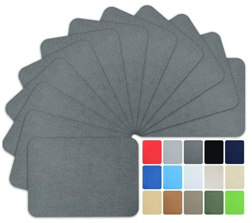 WILDREEDS Premium Quality Fabric Iron on Repair Patches 100% Cotton Iron on Patches for Clothing Inside & Outside Strongest Glue 3 by 4-1/4 (7.5 cm x 10.5 cm)-Dark Grey