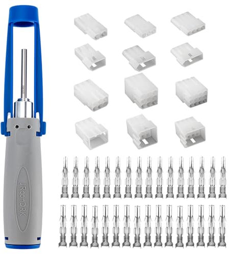 JRready ST6499 Kfz Steckverbinder Set mit Molex Stecker, 2-12 Polig, Crimpkontakte, PA66 Gehäuse, für Auto & Elektroinstallation - 345 Teile Kit inkl. Abzieherset, für 14-20 AWG (0,5mm²-2mm²)