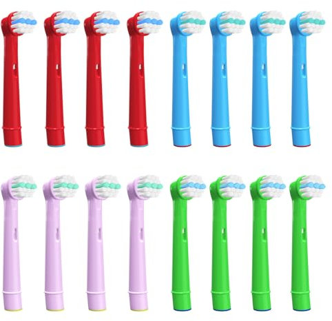Tsffsy di 16 parti di spazzolino da denti per bambini per orale B, teste di spazzole per bambini per spazzolino elettrico ricaricabile con imballaggio
