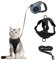 Katzengeschirr mit Leine Ausbruchsicher, Automatisch Einziehbare Katzenleine und Katzengeschirr Set, Katzenleine mit Geschirr für Katzen Kitten Hunde (schwarz, M)