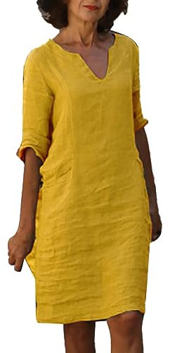 Robe Ete Femme Mi Longue Grande Taille Fushia Boheme Blanche Chic Et Elegant Elegante Fluide Lin Fleurie Mariage Tshirt Portefeuille Jupe Droite Orange Été Noir Col V #