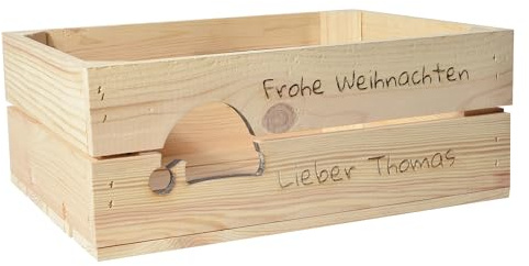 CHICCIE Holzkiste Personalisiert Nikolausmütze mit Wunschtext - Gravierte Erinnerungskiste Weihnachten Nikokaus Adventskalender Adventszeit