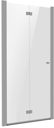 Baridi Bi-Fold Shower Door 800 x 1850mm, 6mm Tempered Glass, Reversible Installation - Chrome - DH305