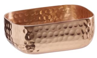 APS 40697 CRAFT Schale aus Aluminium mit gehämmerter, kupferne Oberfläche, Brotschale, für u.a. kalte und warme Speisen, 12 x 9,5 x 5 cm, 0,35 ltr.