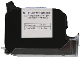 Handheld Printer Ink Cartridge Manual Date Batch Code And Barcode Printer For Cap Bottle And Jar Cosmetics Inkjet(1xBlack-12.7mm)