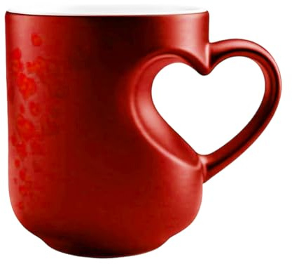 Herz Tasse Farbwechsel, 325 Ml Tasse Liebe, Lustige Kaffeetasse Herz Farbwechsel, Valentinstag Geburtstagsgeschenk Für Frauen Und Männer
