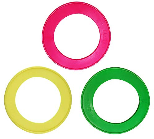 Classic Vinyl Fling A Ring Dog Toy (Pack Of 12) (One Size) (Green/Yellow/Pink)