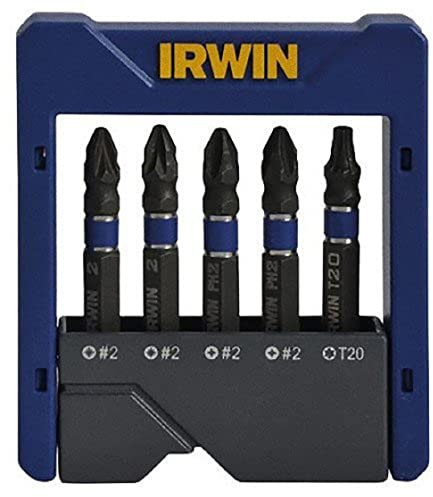 IRWIN 1923433 Impact Screwdriver Pocket Bit PZ/PH/TX (Set of 5)