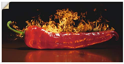 ARTland Wanddeko Wandtattoo selbstklebende Vinylfolie 60x30 cm Chili Feuer Flammen Lebensmittel Essen Gewürze S7PR