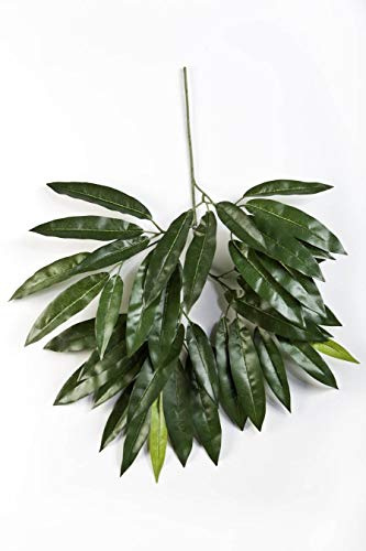artplants.de Deko Mangozweig TENIEL, 40 Blätter, grün, schwer entflammbar, 55cm - künstlicher Zweig - Deko Pflanze