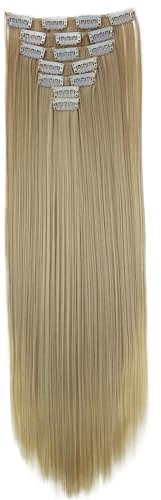 CAISHA XXL 60cm 8 Teile Set CLIP IN EXTENSIONS Haarverlängerung Haarteil Glatt Blond CES25