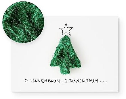 Inkognito Plüsch Postkarte, Anlass: ''flauschig'' im Motiv: ''Plüschkarte Oh Tannenbaum'', Künstler/Künstlerin: ''Barbara Dienz-Sengmüller'' Art-Nr.: 20813 vom Berliner Verlag