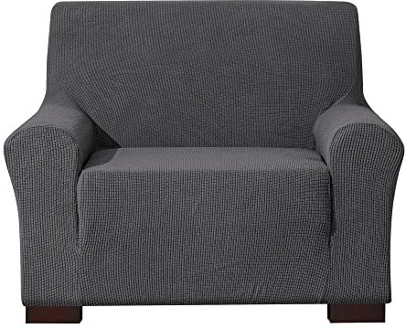 EBETA E Elastisch Sofa Überwürfe Sofabezug, Stretch Sofahusse Sofa Abdeckung Hussen für Sofa, Couch, Sessel 1 Sitzer (Dunkelgrau, 85-115 cm)