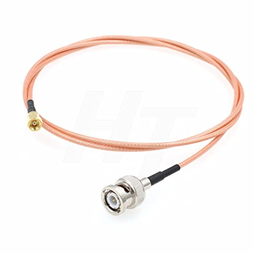 HangTon BNC-Stecker SMC-Buchse Jumper RF Koax RG316 Adapterkabel vergoldet verlustarm 50 Ohm (1 Meter)