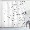 ABAKUHAUS Étoiles Rideau de Douche, Célébration Gris Etoiles, Tissu Ensemble de Décor de Salle de Bain avec Crochets, 175 cm x 240 cm, Gris Clair Gris