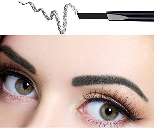 ANIFER Augenbrauenstift Schwarz Wasserdichtes, automatisch einziehbares, langlebiges Make-up mit zwei Enden (schwarz/Black# 1)