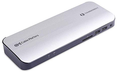 Cable Matters Certified Aluminum Thunderbolt 3 Dock with HDMI 2.0 and 60W Laptop Charging for Windows PC and MacBook Pro (Not Compatible with USB-C Ports Without The Thunderbolt Logo)
