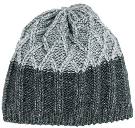 Leuchtfeuer Strickmütze zweifarbig, One Size, grau