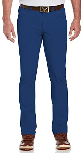 Callaway Herren EverPlay 5-Pocket-Golfhose mit Komfortbund, bügelfreies Stretchgewebe, feuchtigkeitsableitend, nach unten konisch verjüngt (Hose), Deep Navy Htr, 34W / 32L