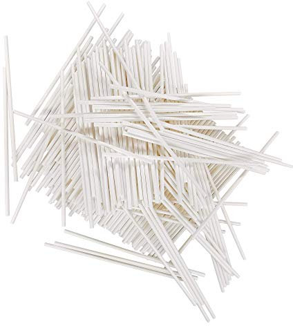 Lurch 85124 Stiele für Cake Pops aus Papier, 250 Stiele, 15 cm, Weiß