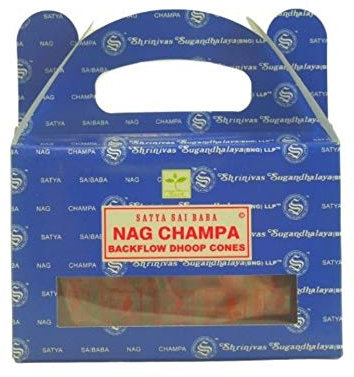 Backflow Nag Champa Räucherkegel, indisch, natürlich, Satya Sai Baba, 24 Stück