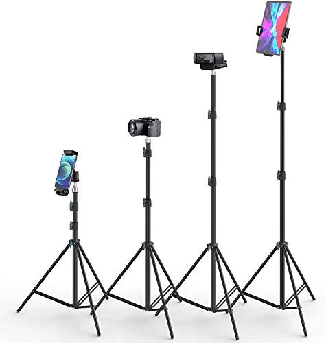 Smatree Supporto da pavimento per telefono e tablet, treppiede regolabile portatile, compatibile con iPhone da 4,7 a 12,9 pollici, iPad Pro/MatePad/Surface Pro/Webcam Logitech, altezza regolabile